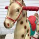 Antique mobo metal rocking horse