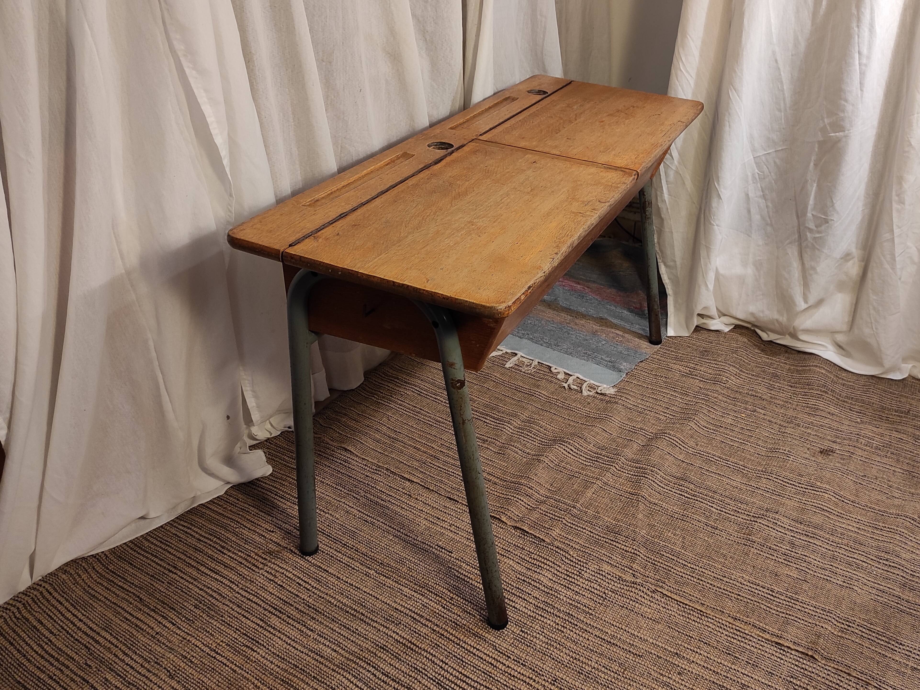 School desk table with locker 1960