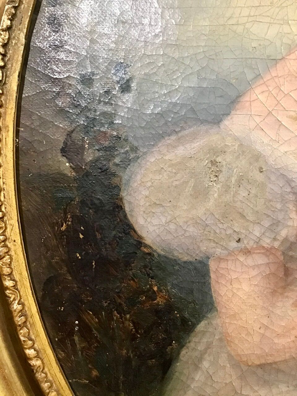 Portrait of woman in white dress, 19th century