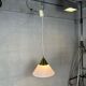 Vintage Glashütte Limburg pendant lamp – opaline and brass