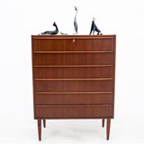 Commode en teck, Danemark, années 1960