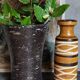 Vase "Diabolo"de potier grès noir émaillé fat-lava vintage