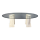 Vintage travertine Carlo Scarpa style dining table, 1970s
