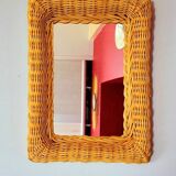 Rectangular wicker mirror 1960