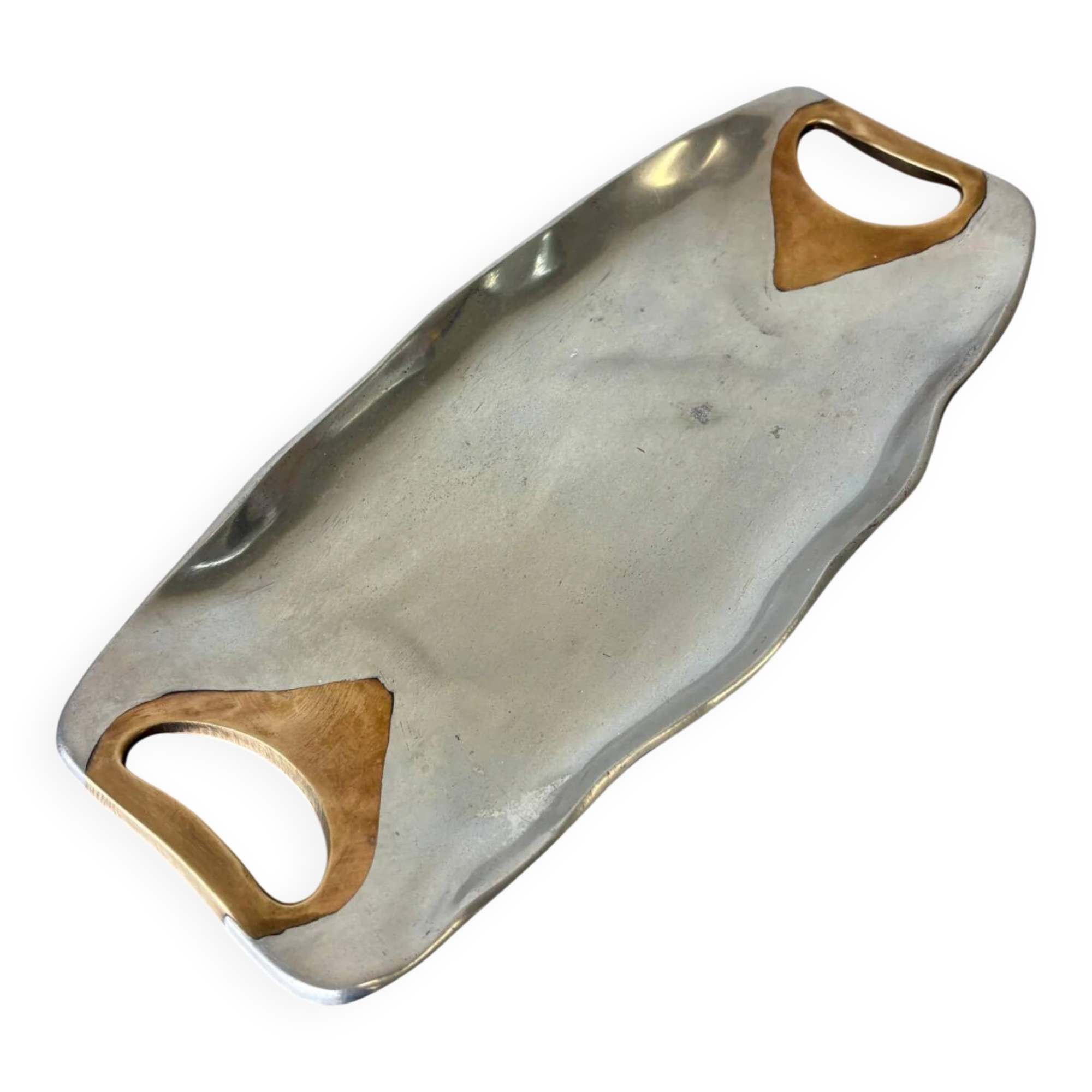 Brutalist centerpiece by Ardisur, bronze & aluminium, Spain, 1970s