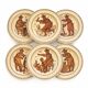 6 vintage hand-painted plates signed Luis Palacin