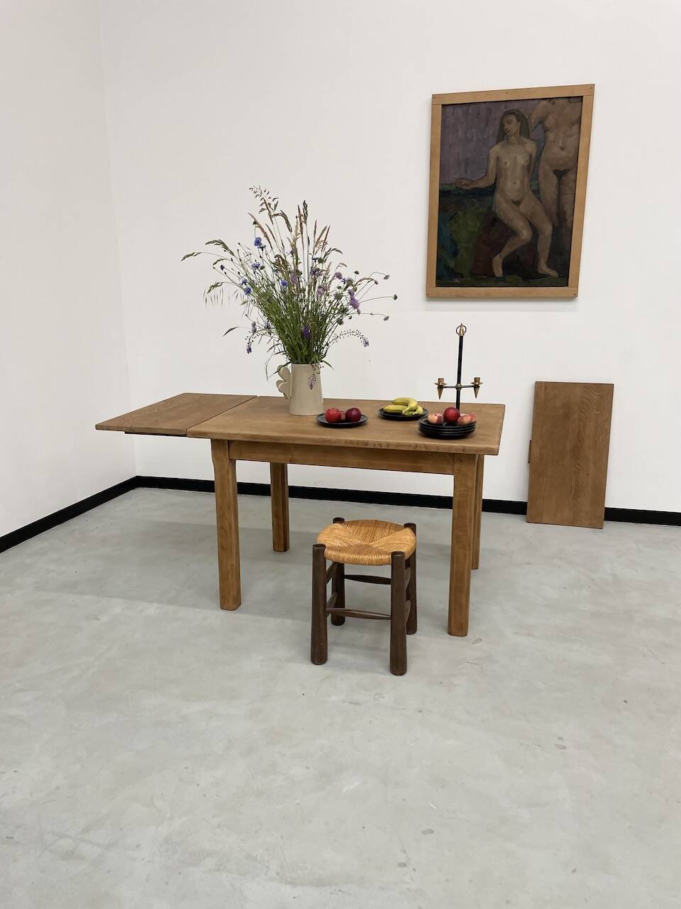 Oak farmhouse table 120cm + 200cm extensions