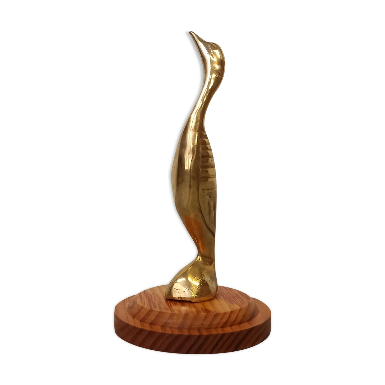 Cormoran vintage en laiton sur socle