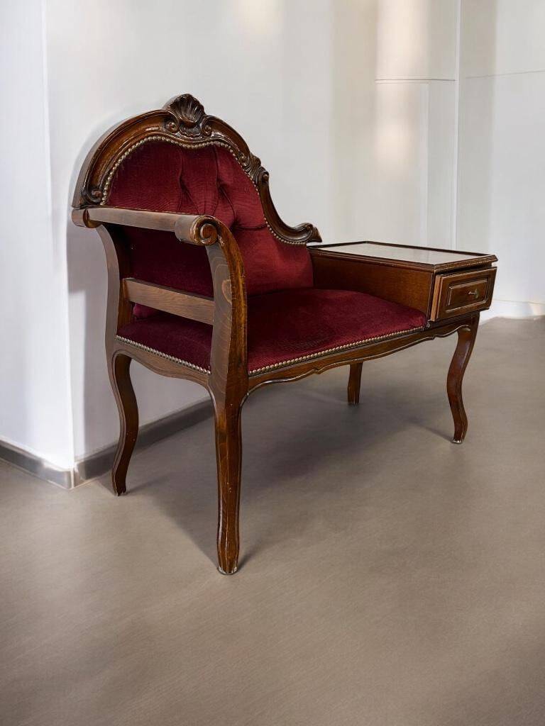 Vintage Baroque Bench/Chair with Telephone Table/Bench