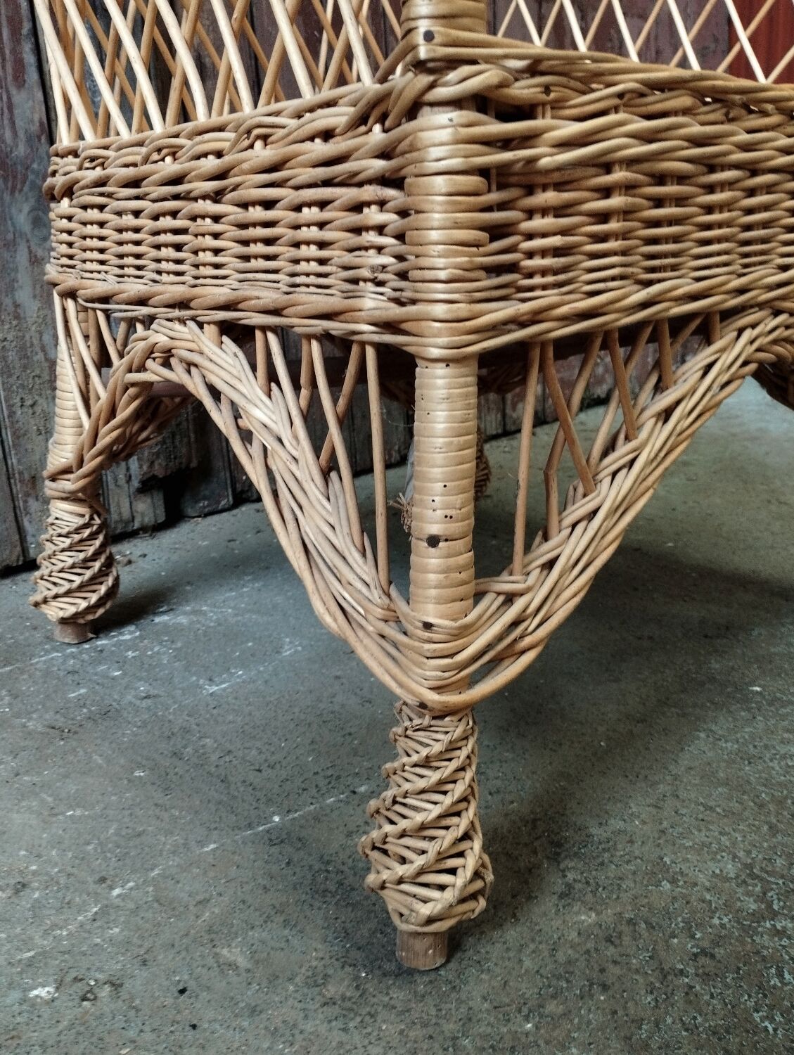 Fauteuil vintage rotin et osier