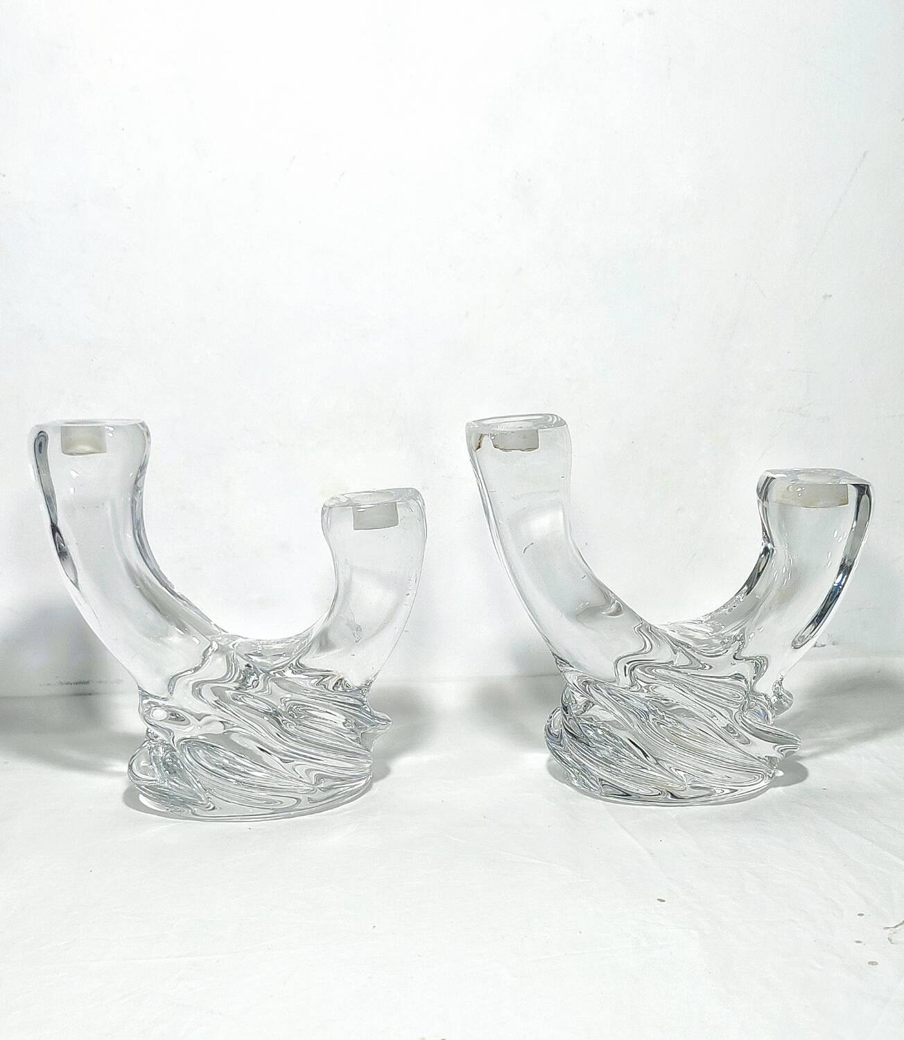 Par de candelabros de cristal. España, 1950s.