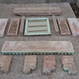 Fully hand-carved stone window with mirror