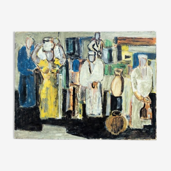 Tableau 1955 "Les porteuses d'eau d'Oran"
