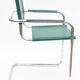 Steel and faux leather design chair