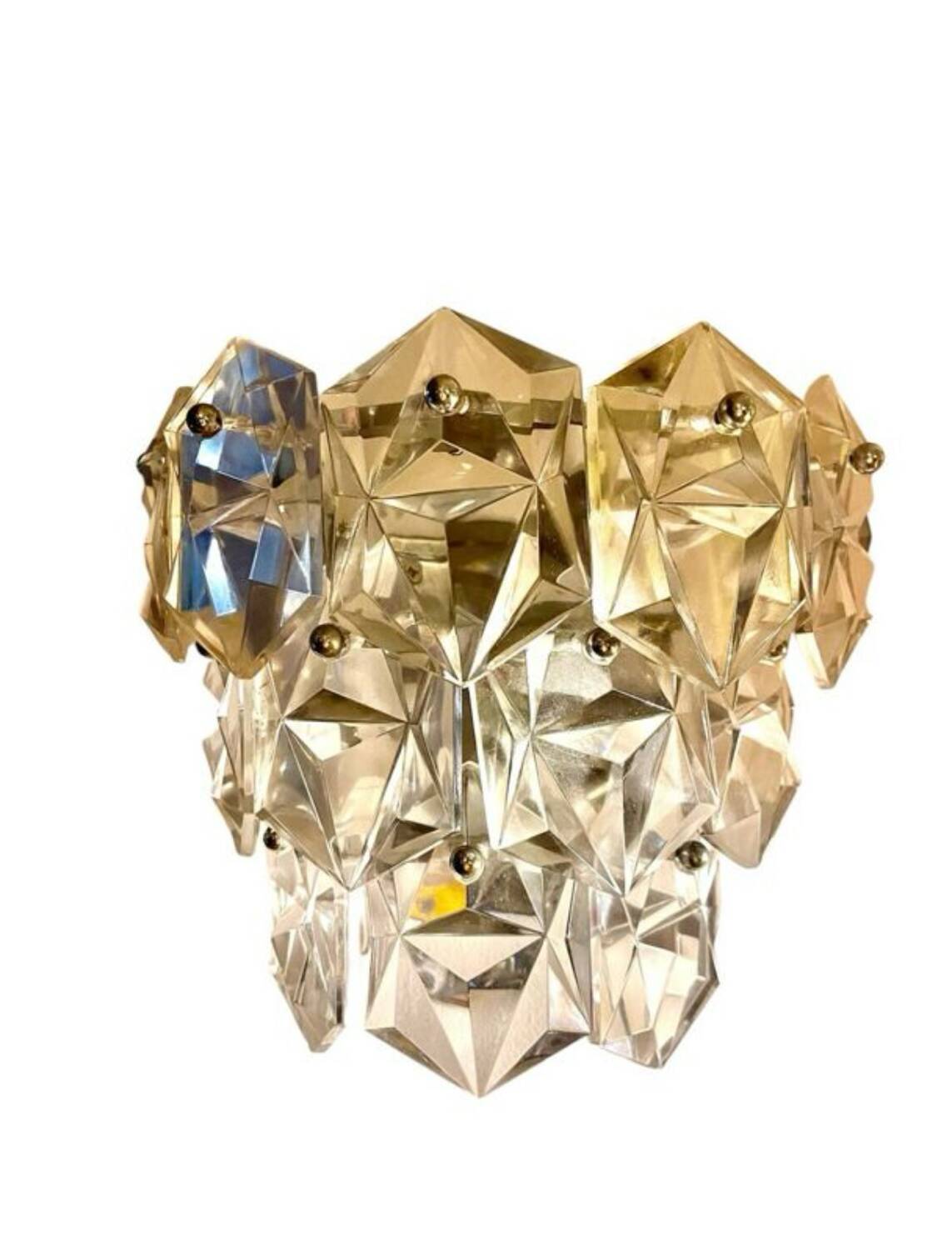 Kinkeldey applied crystal glass chrome structure, 1970s