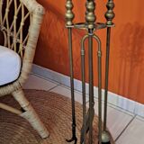 Brass fire kit with pine cones