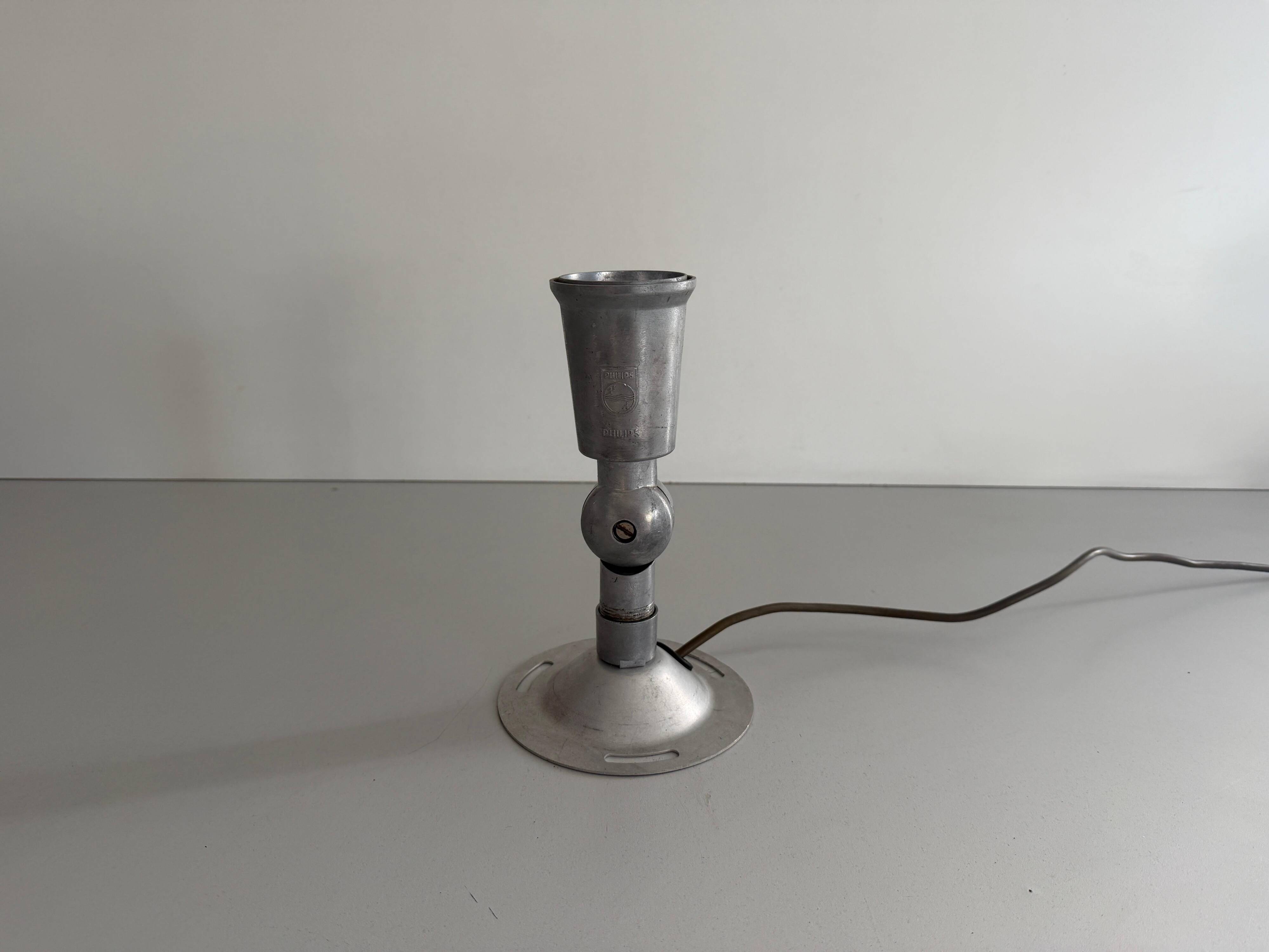 Adjustable head table lamp in aluminium by Philips, 1960s, Germany