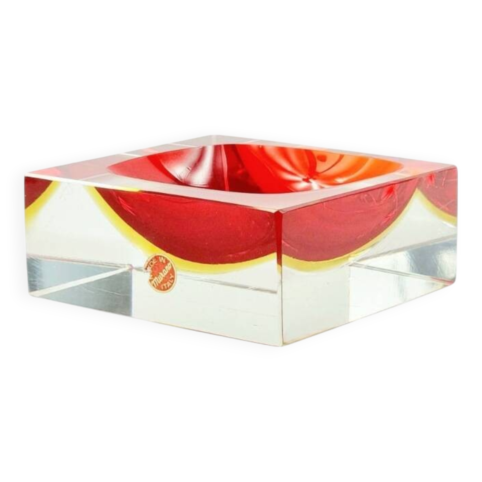 Monumental Murano Glass Catchall/Vide Poche by F.Poli for Seguso, 1970s
