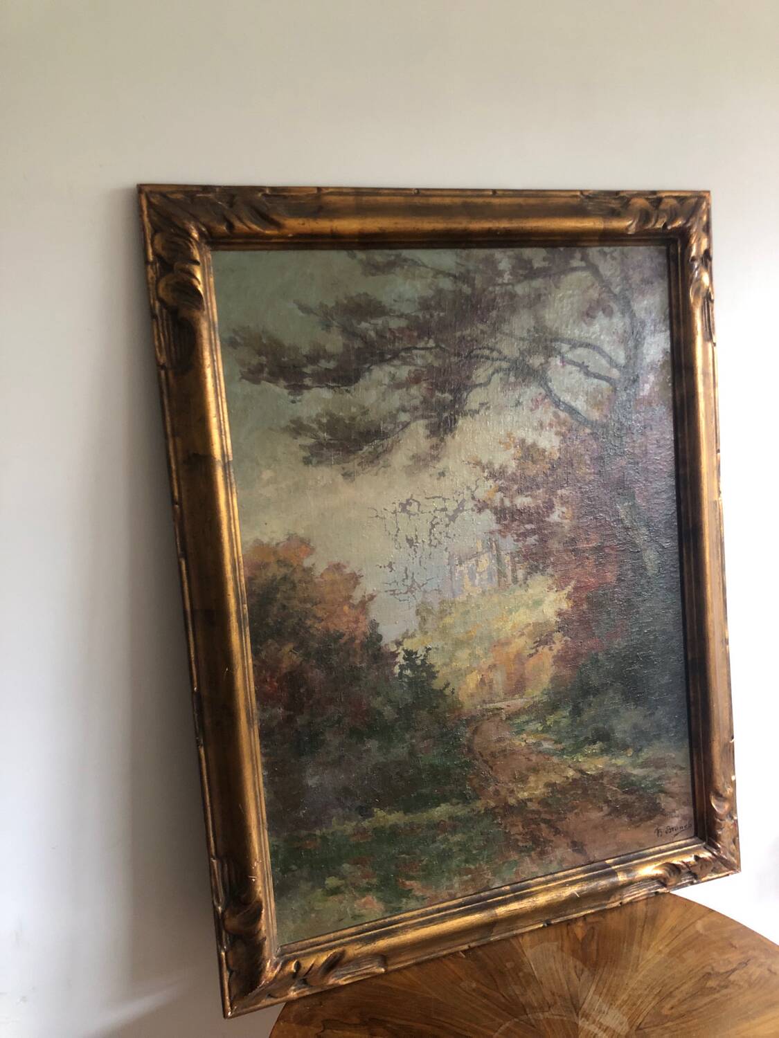 Oil on canvas 19th century landscape by Brunot