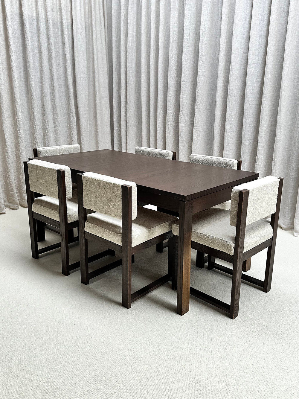 Dining set with 6 chairs and table, Roger Vanthournout, Aurora, Izegem, Belgium, 1970s.