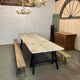 Large pine guinguette farm table