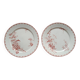 Lot of 2 Antique Plates Sarreguemines Model Carmen Red (Li)