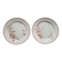 Lot of 2 Antique Plates Sarreguemines Model Carmen Red (Li)
