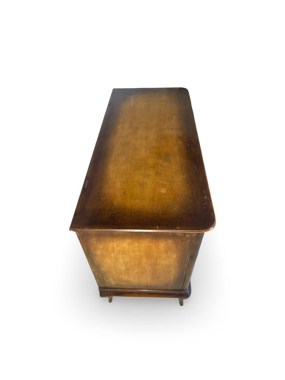 Commode italienne en placage et bois massif de noyer, années 1940-1950
