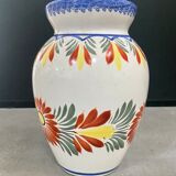 “Henriot Quimper” vase, ceramic flowers, 1970s