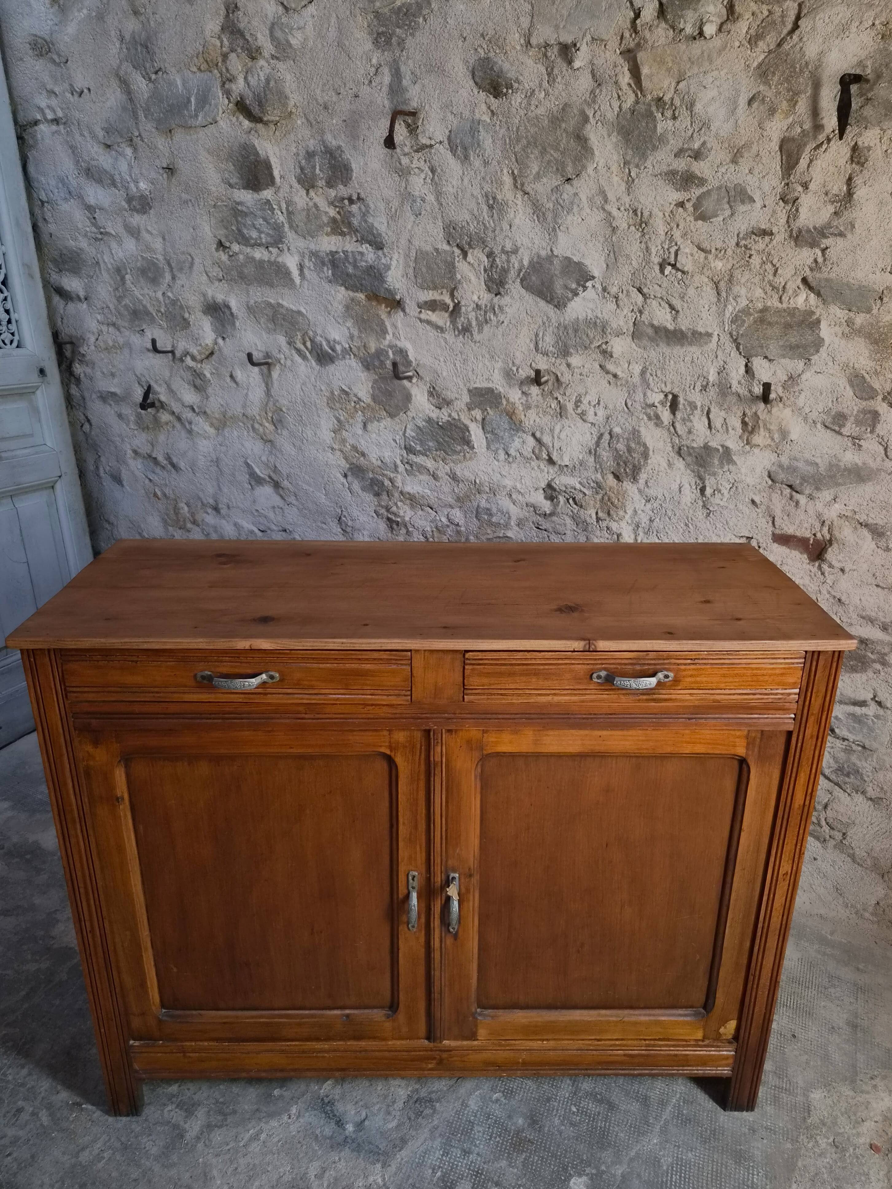 French country buffet, rustic kitchen furniture, wooden buffet, circa 1930–1950.