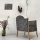 Fauteuil club en bois et tissu