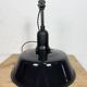 Industrial Black Enamel Factory Lamp with Porcelain Top, 1950s