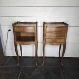 Pair of Louis XV style oak bedside tables