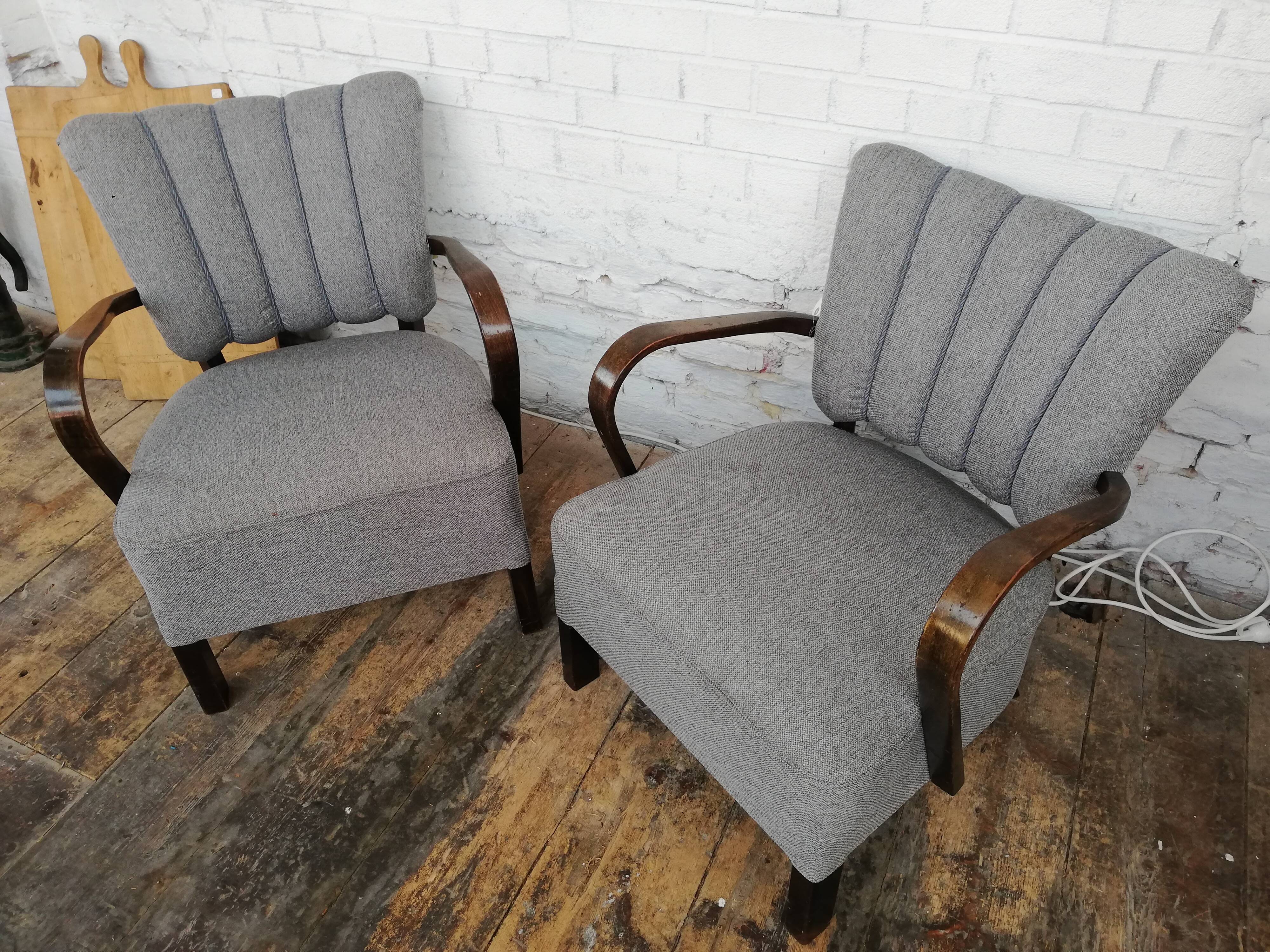 Pair of Halabala cocktail armchair, Czech, 1940