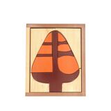 Puzzle graphique en bois " arbre ", années 70