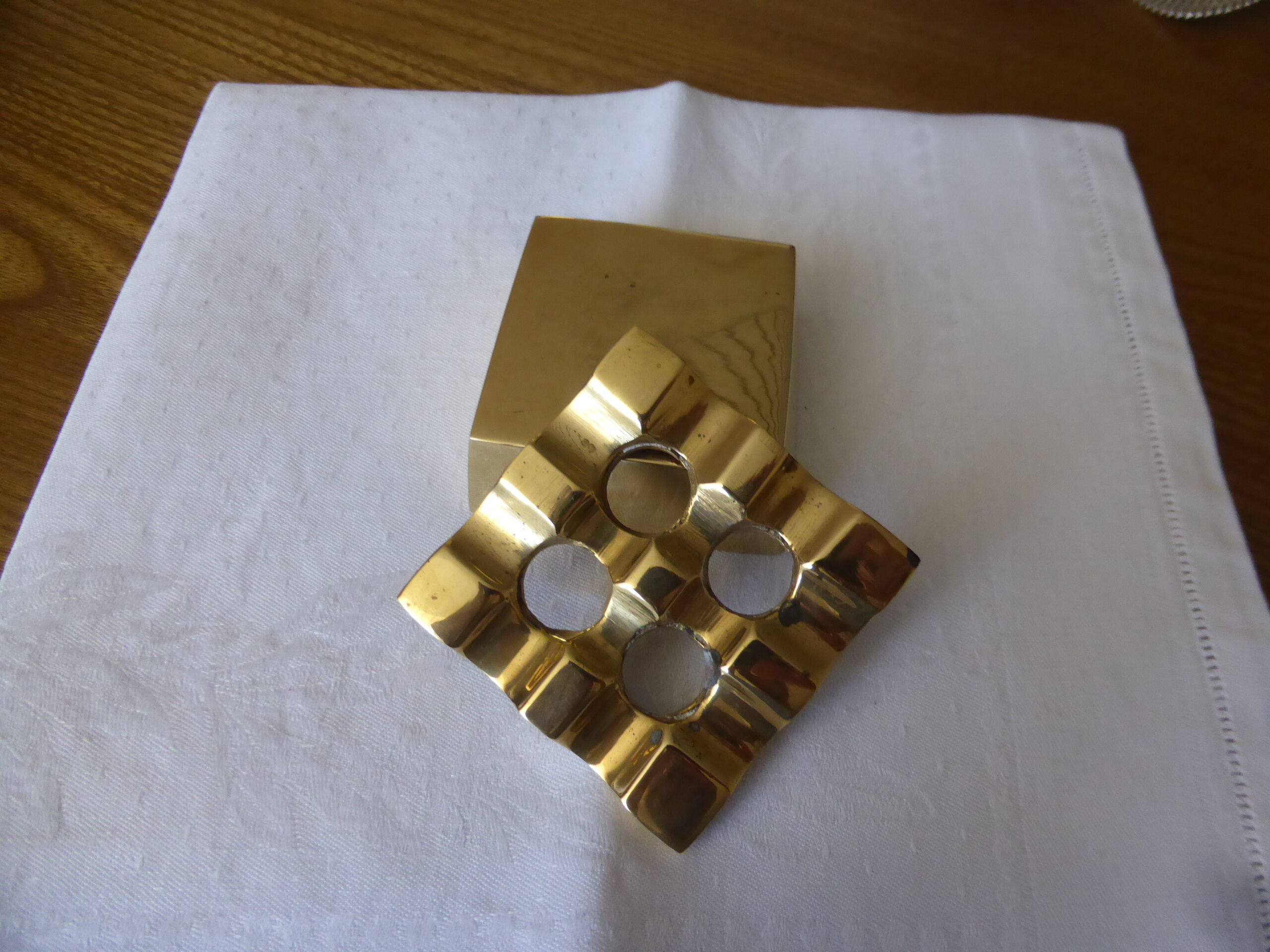 Scandinavian brass ashtray, 70s
