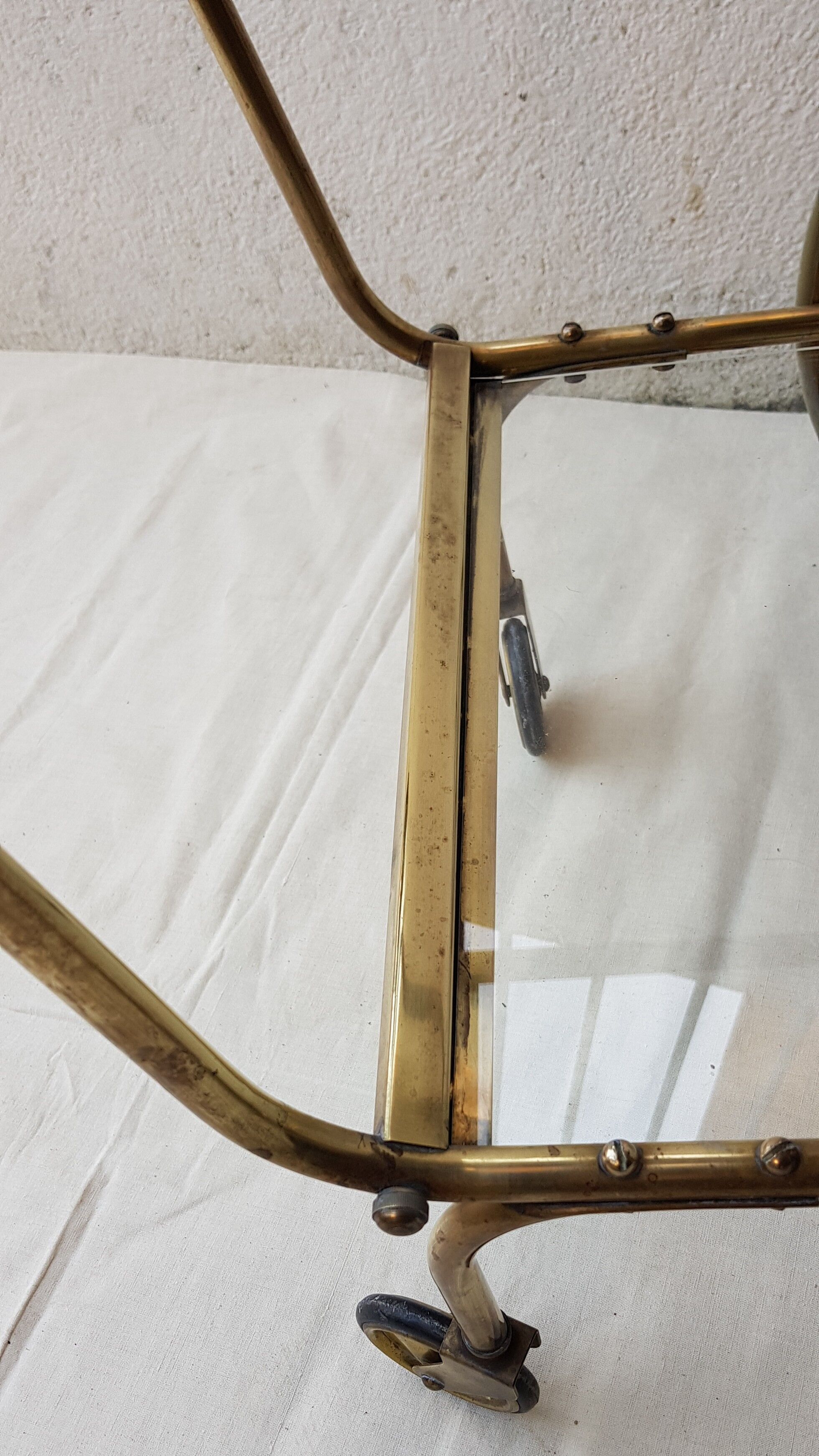 Brass and glass dessert