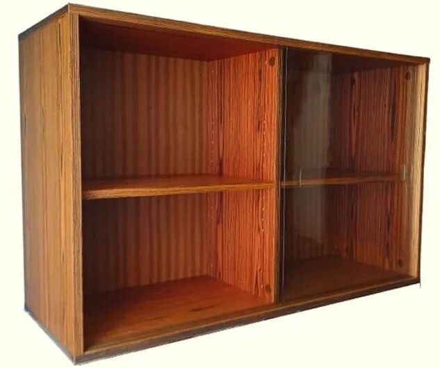 Enfilade wall vitrine in veneered teak from the 1960s.