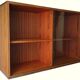 Enfilade wall vitrine in veneered teak from the 1960s.