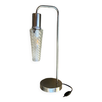 Metal table lamp and vintage glass tulip