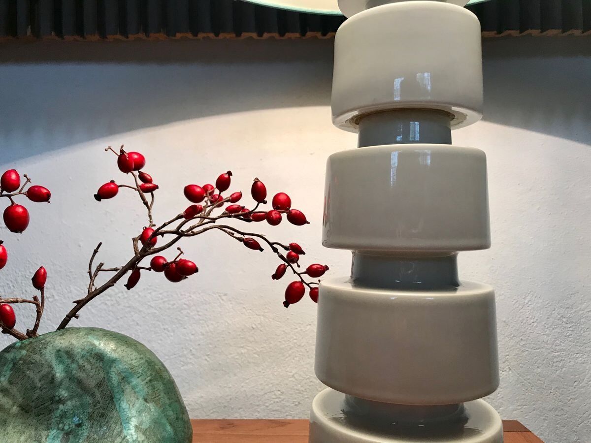 Sculptural Glazed Ceramic Art Table Lamp, Germany 1960s