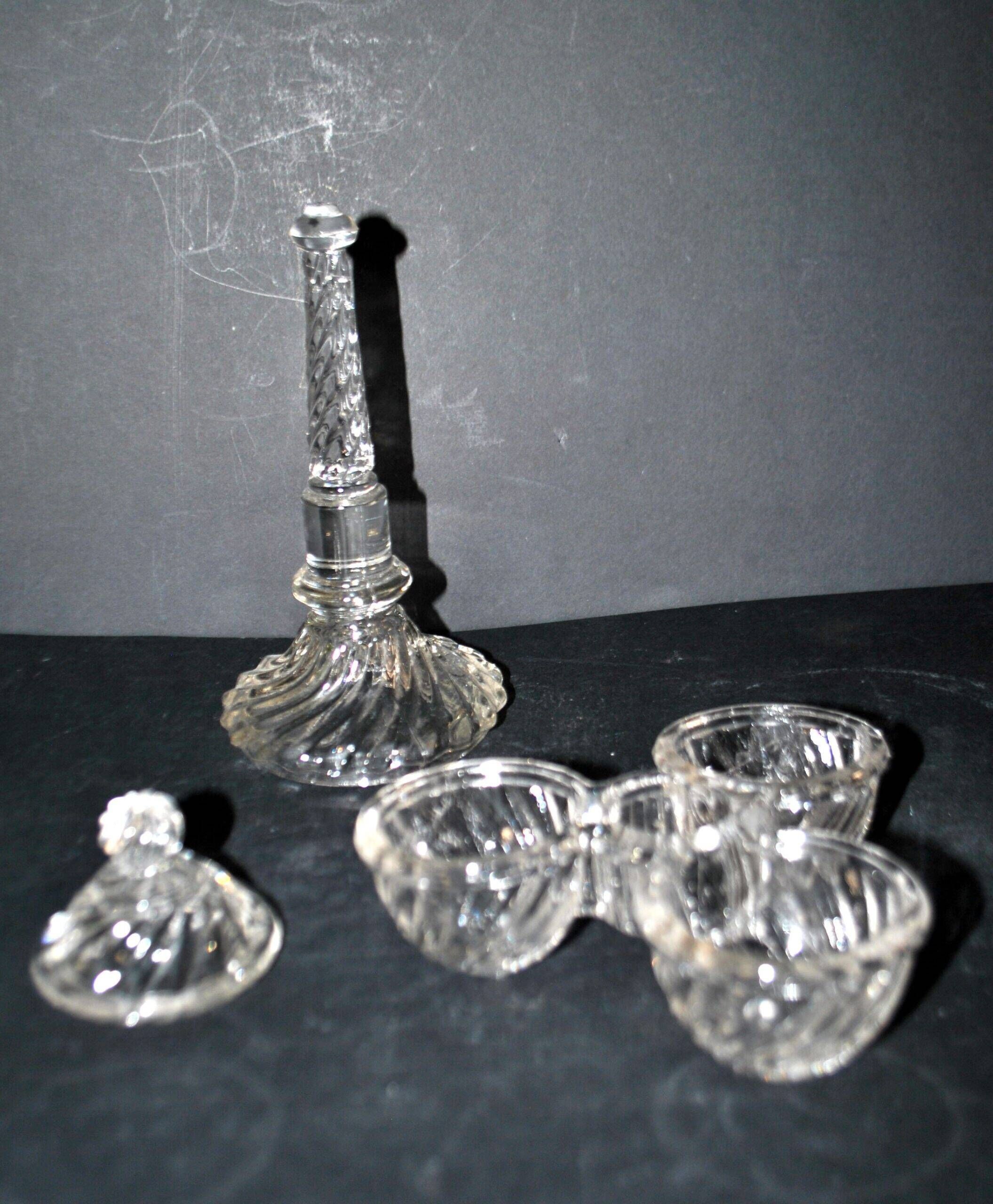 Vallerysthal rotating tableware – retro glass servant for salt, pepper, and mustard.