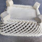 Vintage basket, woven ceramic fruit bowl