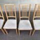 4 Scandinavian dining chairs in light birch solid wood.