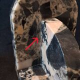 Pair of Art Deco Bookends in Black and White Breccia Marble