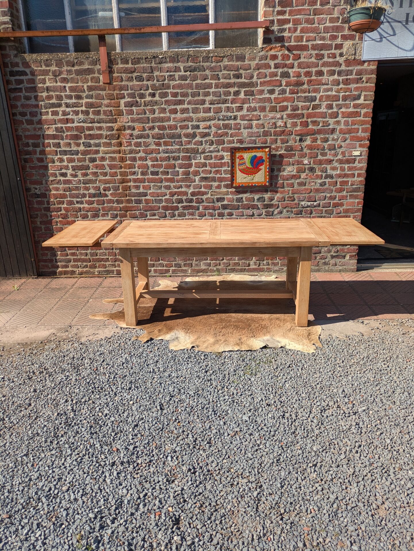 Oak farmhouse table with extensions