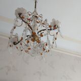 Chandelier to, colored crystal tassels