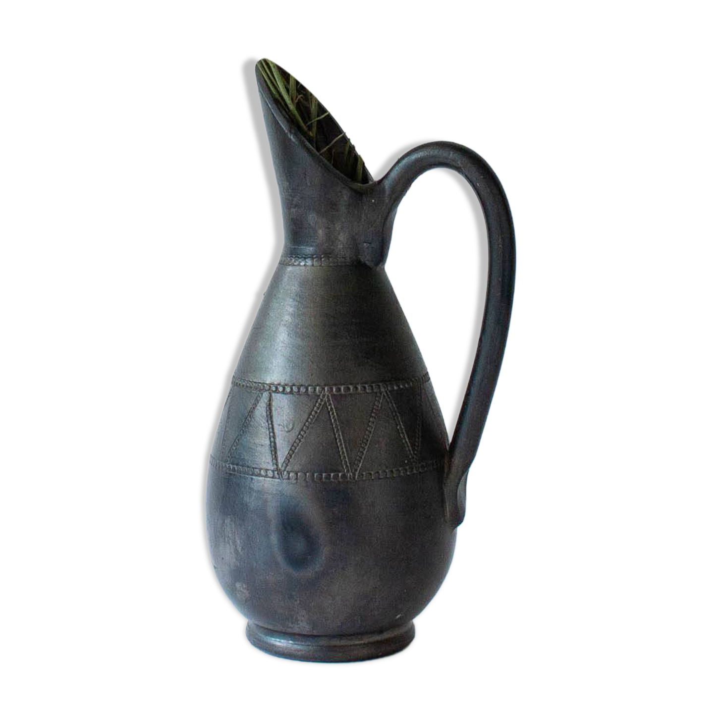 Vintage Handmade Black Pottery Vase from Bisalhaes, 1960's