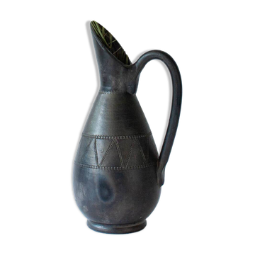 Vintage Handmade Black Pottery Vase from Bisalhaes, 1960's