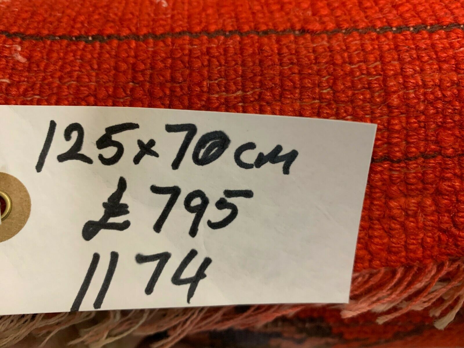 Antique Chinese Pao Tao Rug 125x70 cm, Wool, Red and Orange
